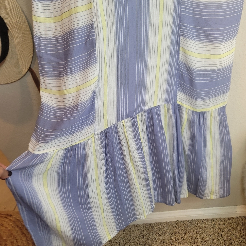 CASLON NORDSTROM STRIPE CAP SLEEVE ADJUSTABLE WAIST DRAWSTRING MAXI NEWSIZE XS - Picture 6 of 16